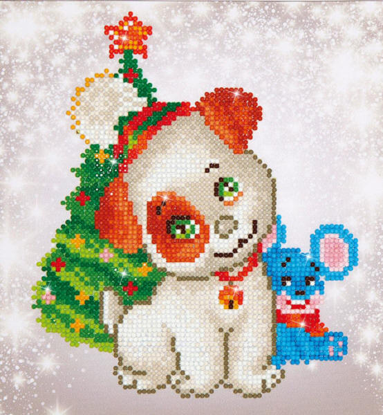 Large Picture of Christmas Pup and Mouse