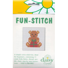 Daisy Designs Early Fun Teddies Counted Cross Stitch Kit - Present Daisy Designs Early Fun Teddies Counted Cross Stitch Kit - Present