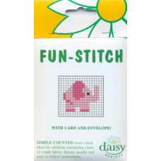 Daisy Designs Fun Stitch Counted Cross Stitch Card Kit - Pink Elephant Daisy Designs Fun Stitch Counted Cross Stitch Card Kit - Pink Elephant