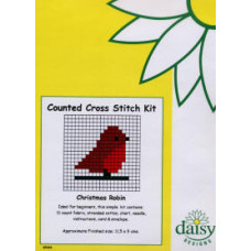 Daisy Designs Fun Stitch Christmas Counted Cross Stitch Card Kit - Robin Daisy Designs Fun Stitch Christmas Counted Cross Stitch Card Kit - Robin
