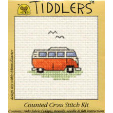 Mouseloft Tiddlers Counted Cross Stitch Kit - Orange Camper Van Mouseloft Tiddlers Counted Cross Stitch Kit - Orange Camper Van
