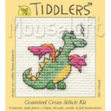 Mouseloft Tiddlers Counted Cross Stitch Kit - Green Dragon Mouseloft Tiddlers Counted Cross Stitch Kit - Green Dragon