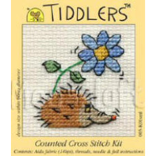 Mouseloft Tiddlers Counted Cross Stitch Kit - Hedgehog with Flower Mouseloft Tiddlers Counted Cross Stitch Kit - Hedgehog with Flower