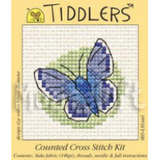 Mouseloft Tiddlers Counted Cross Stitch Kit - Blue Butterfly