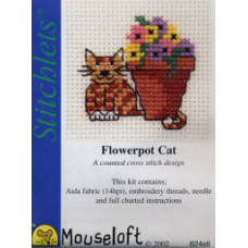 Mouseloft Stitchlets Counted Cross Stitch Kit - Flowerpot Cat Mouseloft Stitchlets Counted Cross Stitch Kit - Flowerpot Cat