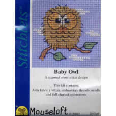 Mouseloft Stitchlets Counted Cross Stitch Kit - Baby Owl Mouseloft Stitchlets Counted Cross Stitch Kit - Baby Owl