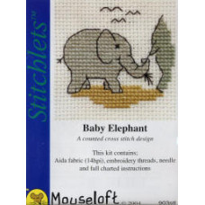 Mouseloft Stitchlets Counted Cross Stitch Kit - Baby Elephant Mouseloft Stitchlets Counted Cross Stitch Kit - Baby Elephant