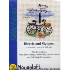Mouseloft Stitchlets Counted Cross Stitch Kit - Bicycle and Signpost Mouseloft Stitchlets Counted Cross Stitch Kit - Bicycle and Signpost