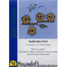 Mouseloft Stitchlets Counted Cross Stitch Kit - Individu-Owl Mouseloft Stitchlets Counted Cross Stitch Kit - Individu-Owl