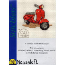 Mouseloft Stitchlets Counted Cross Stitch Kit - Red Scooter Mouseloft Stitchlets Counted Cross Stitch Kit - Red Scooter