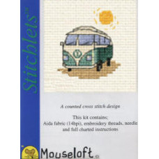 Mouseloft Stitchlets Counted Cross Stitch Kit - Green Camper Van Mouseloft Stitchlets Counted Cross Stitch Kit - Green Camper Van