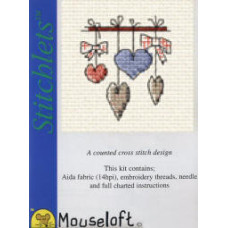 Mouseloft Stitchlets Counted Cross Stitch Kit - Dangling Hearts Mouseloft Stitchlets Counted Cross Stitch Kit - Dangling Hearts