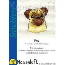 Mouseloft Stitchlets Counted Cross Stitch Kit - Pug Mouseloft Stitchlets Counted Cross Stitch Kit - Pug