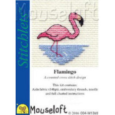 Mouseloft Stitchlets Counted Cross Stitch Kit - Flamingo Mouseloft Stitchlets Counted Cross Stitch Kit - Flamingo