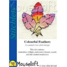 Mouseloft Stitchlets Counted Cross Stitch Kit - Colourful Feathers