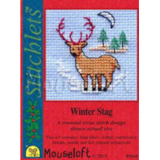 Mouseloft Christmas Counted Cross Stitch Card Kit - Winter Stag