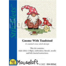 Mouseloft Stitchlets Counted Cross Stitch Kit - Gnome with Toadstool Mouseloft Stitchlets Counted Cross Stitch Kit - Gnome with Toadstool