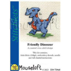 Mouseloft Stitchlets Counted Cross Stitch Kit - Friendly Dinosaur Mouseloft Stitchlets Counted Cross Stitch Kit - Friendly Dinosaur