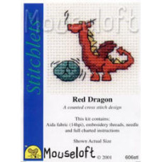 Mouseloft Stitchlets Counted Cross Stitch Kit - Red Dragon Mouseloft Stitchlets Counted Cross Stitch Kit - Red Dragon