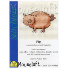 Mouseloft Stitchlets Counted Cross Stitch Kit - Pig Mouseloft Stitchlets Counted Cross Stitch Kit - Pig