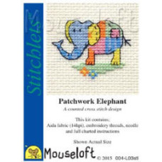 Mouseloft Stitchlets Counted Cross Stitch Kit - Patchwork Elephant Mouseloft Stitchlets Counted Cross Stitch Kit - Patchwork Elephant