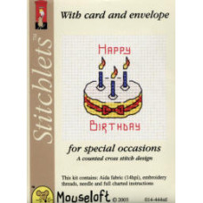 Mouseloft Special Occasions Counted Cross Stitch Card Kit - Birthday Cake Mouseloft Special Occasions Counted Cross Stitch Card Kit - Birthday Cake