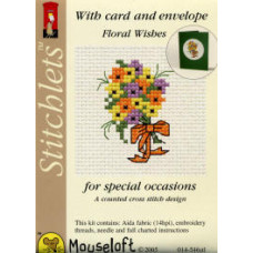 Mouseloft Special Occasions Counted Cross Stitch Card Kit - Floral Wishes Mouseloft Special Occasions Counted Cross Stitch Card Kit - Floral Wishes