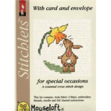 Mouseloft Easter Counted Cross Stitch Card Kit - Springtime Bunny Mouseloft Easter Counted Cross Stitch Card Kit - Springtime Bunny
