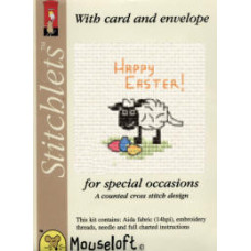 Mouseloft Easter Counted Cross Stitch Card Kit - Happy Easter Lamb Mouseloft Easter Counted Cross Stitch Card Kit - Happy Easter Lamb