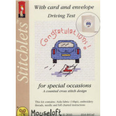 Mouseloft Special Occasions Counted Cross Stitch Card Kit - Driving Test Congrats Mouseloft Special Occasions Counted Cross Stitch Card Kit - Driving Test Congrats