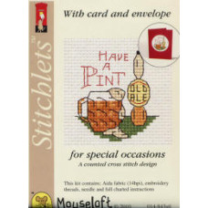 Mouseloft Special Occasions Counted Cross Stitch Card Kit - Have A Pint Mouseloft Special Occasions Counted Cross Stitch Card Kit - Have A Pint