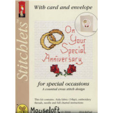 Mouseloft Special Occasions Counted Cross Stitch Card Kit - Special Anniversary Mouseloft Special Occasions Counted Cross Stitch Card Kit - Special Anniversary
