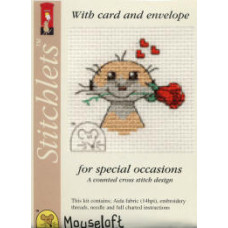 Mouseloft Special Occasions Counted Cross Stitch Card Kit - Meerkat with Rose Mouseloft Special Occasions Counted Cross Stitch Card Kit - Meerkat with Rose