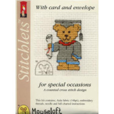 Mouseloft Special Occasions Counted Cross Stitch Card Kit - Graduation Teddy Mouseloft Special Occasions Counted Cross Stitch Card Kit - Graduation Teddy
