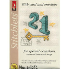 Mouseloft Special Occasions Counted Cross Stitch Card Kit - Twenty One Mouseloft Special Occasions Counted Cross Stitch Card Kit - Twenty One