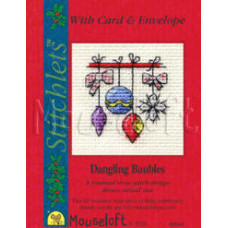 Mouseloft Christmas Counted Cross Stitch Card Kit - Dangling Baubles Mouseloft Christmas Counted Cross Stitch Card Kit - Dangling Baubles
