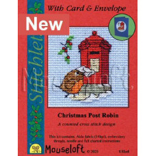 Mouseloft Christmas Counted Cross Stitch Card Kit - Christmas Post Robin Mouseloft Christmas Counted Cross Stitch Card Kit - Christmas Post Robin