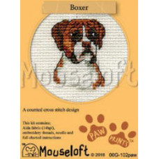Mouseloft Paw Prints Counted Cross Stitch Kit - Boxer Mouseloft Paw Prints Counted Cross Stitch Kit - Boxer