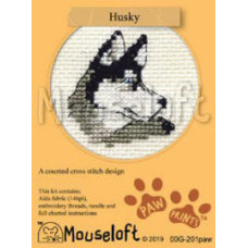 Mouseloft Paw Prints Counted Cross Stitch Kit - Husky Mouseloft Paw Prints Counted Cross Stitch Kit - Husky
