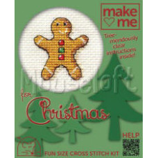 Mouseloft Make Me for Christmas Counted Cross Stitch Kit - Gingerbread Man Mouseloft Make Me for Christmas Counted Cross Stitch Kit - Gingerbread Man
