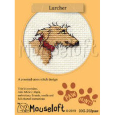 Mouseloft Paw Prints Counted Cross Stitch Kit - Lurcher Mouseloft Paw Prints Counted Cross Stitch Kit - Lurcher