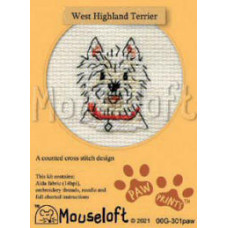 Mouseloft Paw Prints Counted Cross Stitch Kit - West Highland Terrier Mouseloft Paw Prints Counted Cross Stitch Kit - West Highland Terrier