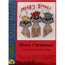 Mouseloft Christmas Counted Cross Stitch Card Kit - Meery Christmas! Mouseloft Christmas Counted Cross Stitch Card Kit - Meery Christmas!