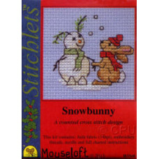 Mouseloft Christmas Counted Cross Stitch Card Kit - Snowbunny