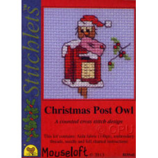Mouseloft Christmas Counted Cross Stitch Card Kit - Christmas Post Owl Mouseloft Christmas Counted Cross Stitch Card Kit - Christmas Post Owl