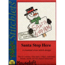 Mouseloft Christmas Counted Cross Stitch Card Kit - Santa Stop Here