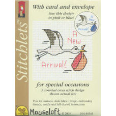 Mouseloft Special Occasions Counted Cross Stitch Card Kit - Stork Mouseloft Special Occasions Counted Cross Stitch Card Kit - Stork