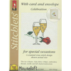 Mouseloft Special Occasions Counted Cross Stitch Card Kit - Champagne Mouseloft Special Occasions Counted Cross Stitch Card Kit - Champagne