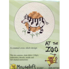 Mouseloft At the Zoo Counted Cross Stitch Kit - Zebra Mouseloft At the Zoo Counted Cross Stitch Kit - Zebra