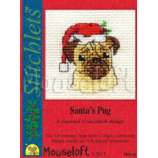 Mouseloft Christmas Counted Cross Stitch Card Kit - Santa's Pug Mouseloft Christmas Counted Cross Stitch Card Kit - Santa's Pug